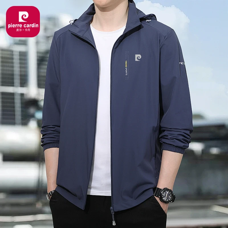 皮尔卡丹冰丝防晒衣男士夏季户外运动钓鱼防晒服轻薄防防晒衣男款