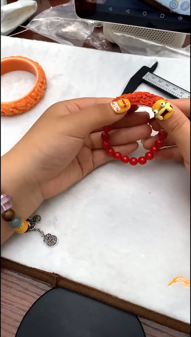 合金颈饰玛瑙/玉髓2273红半镯