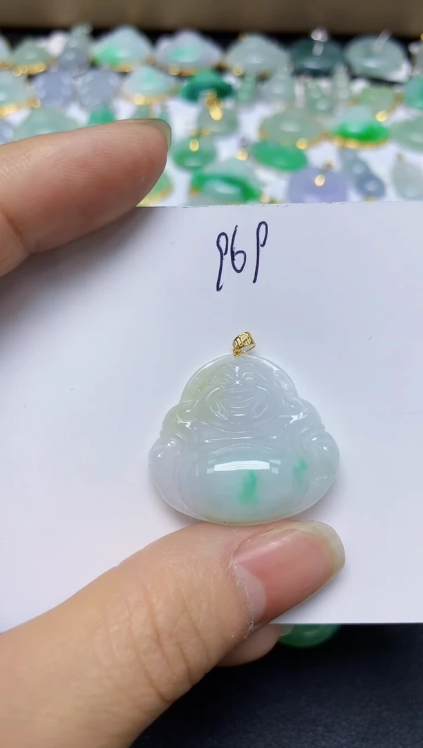 翡翠18K金镶嵌颈饰 天然翡翠A货