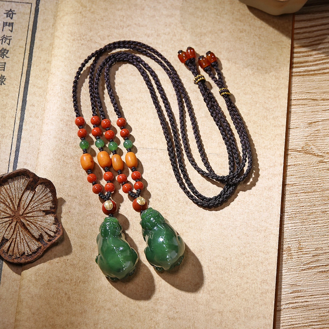 貔貅老祖【金福令】18K金福令和田玉貔貅吊坠X28794  多样性发其一