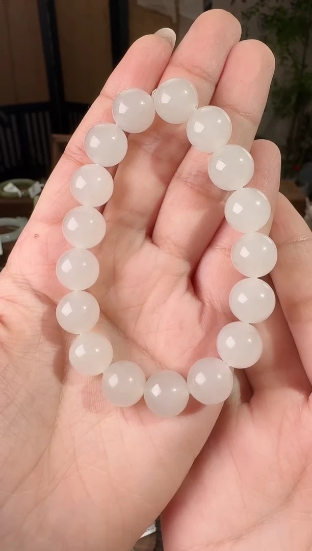 未镶嵌手串和田玉冰羊脂手串 12mm