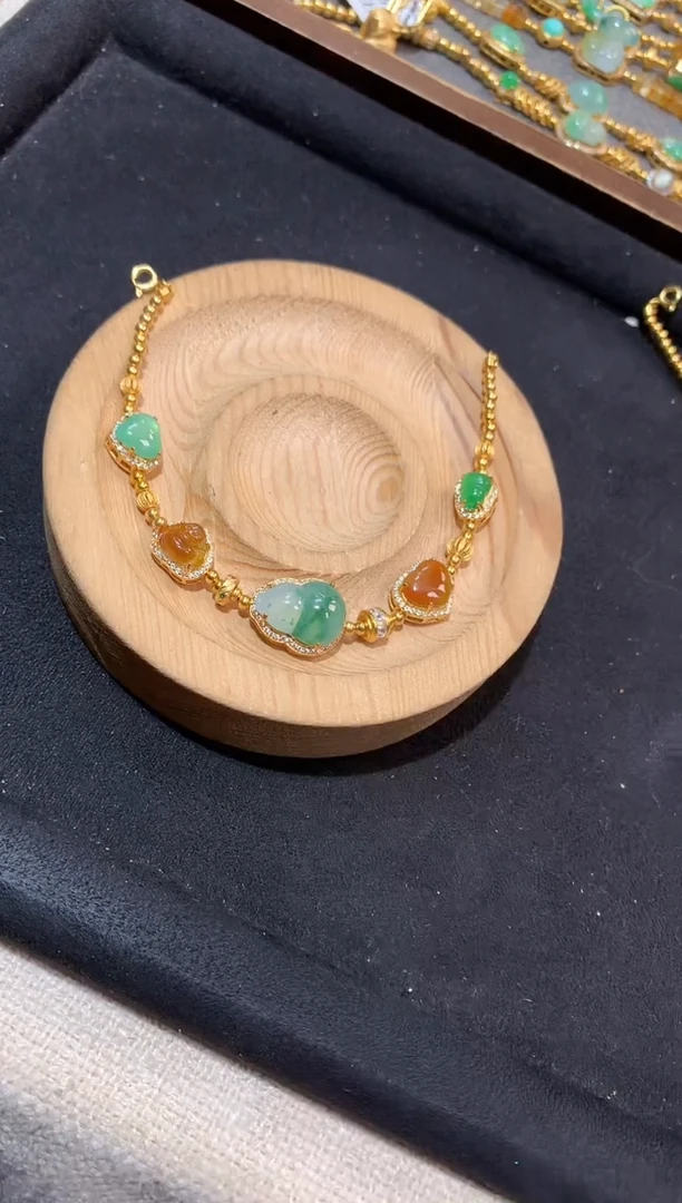 吊坠(不含链)银S925镶嵌翡翠手链