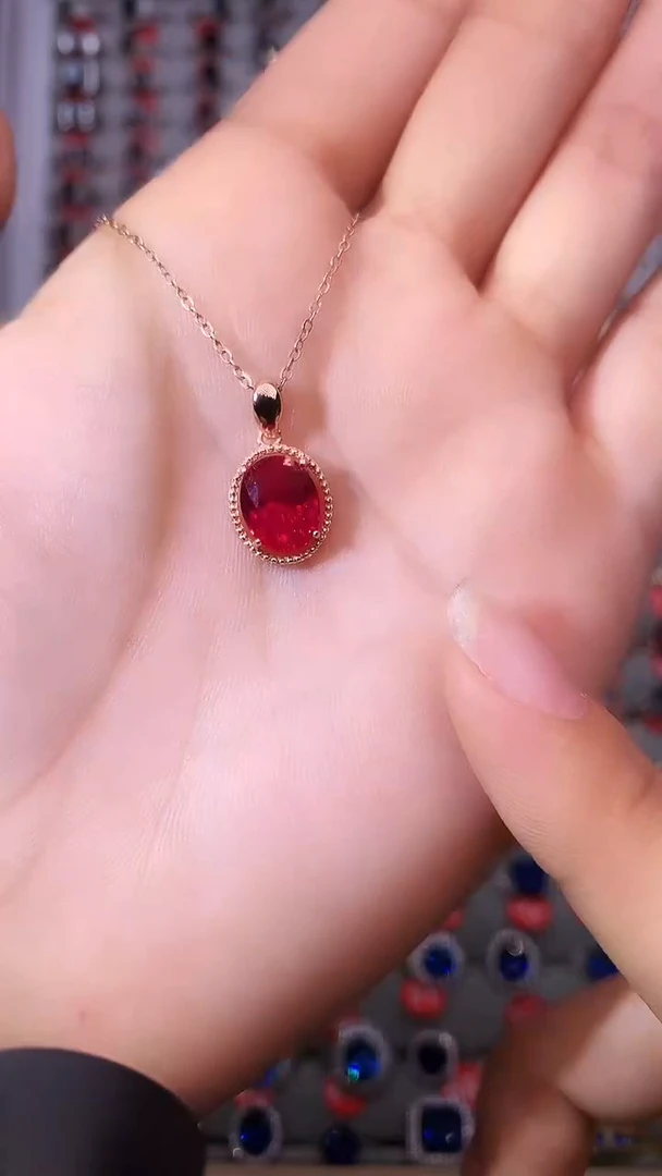【闪购商品】红宝石吊坠(赠链)银S925镶嵌111111