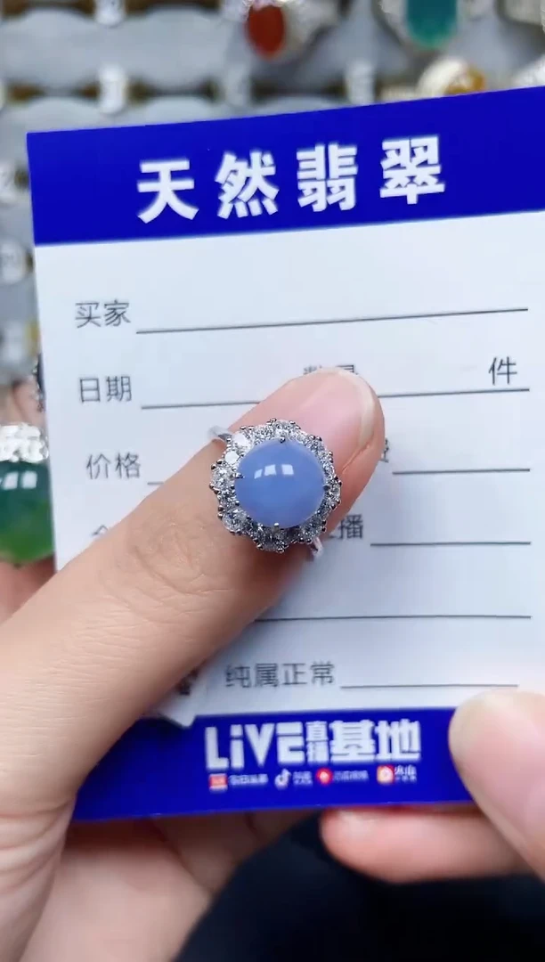 银S925镶嵌戒指翡翠170