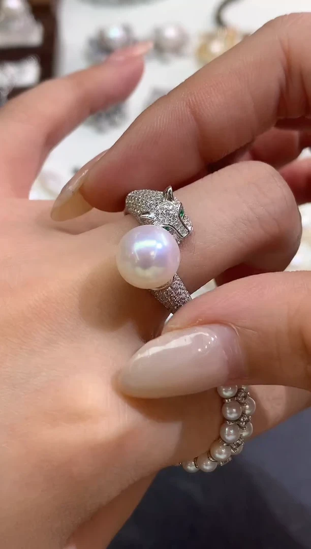 银S925镶嵌戒指淡水珍珠299|多样性发货一件