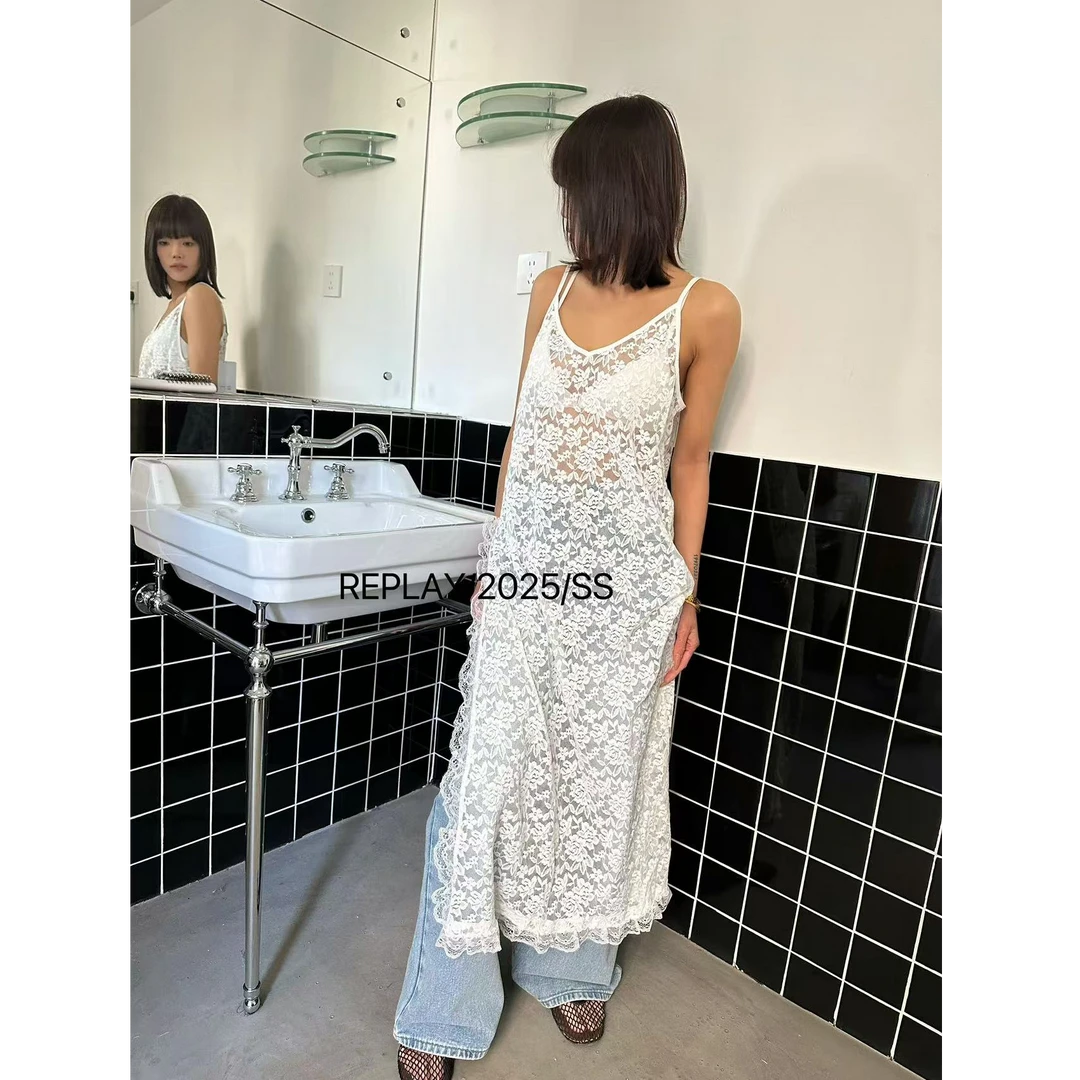 R-春夏福秒氛围感蕾丝花边叠穿吊带裙#5037