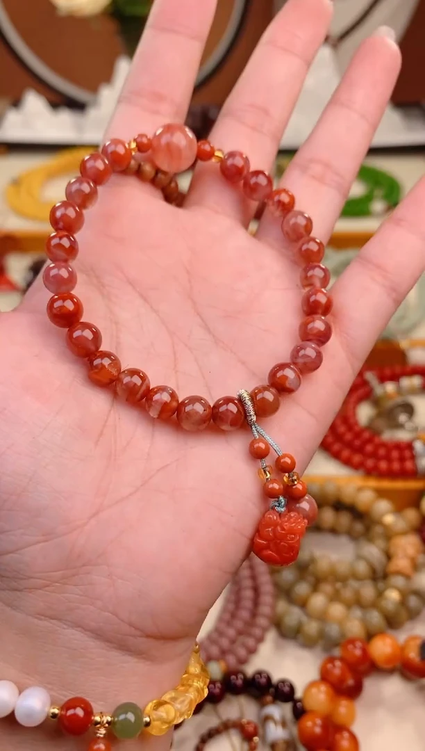 【闪购商品】南红玛瑙手链未镶嵌冰飘南红貔貅