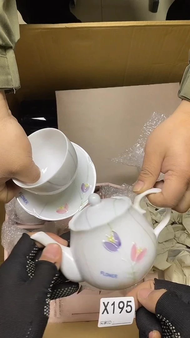 瓷片X185默认微瑕，谨慎参拍茶壶一套