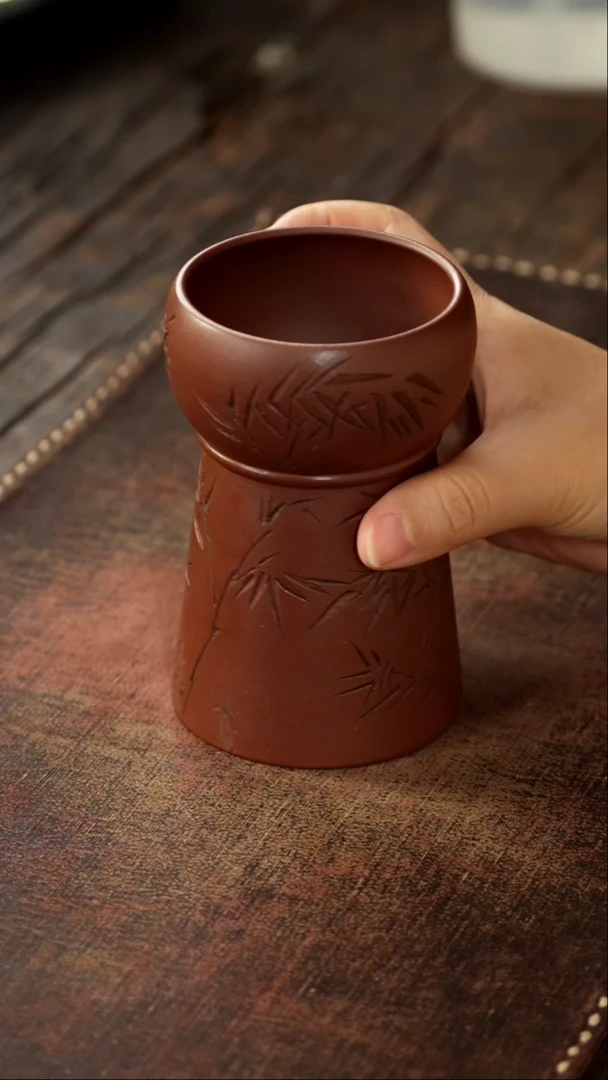 茶杯紫砂非遗茶器-竹火炬