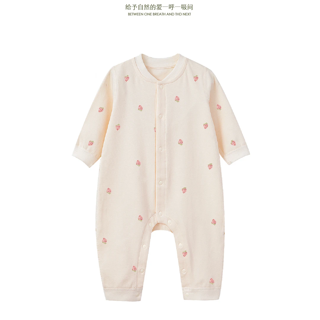 JC425022-4  彩绘草莓多扣连体哈衣