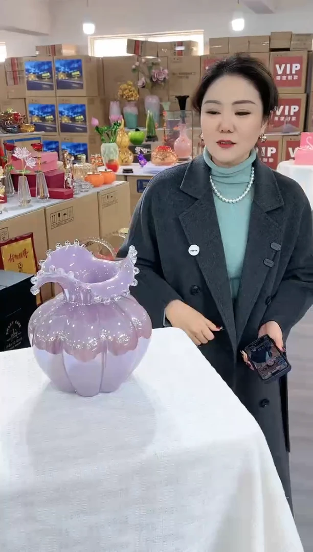 【闪购商品】琉璃椿野花器A早-4