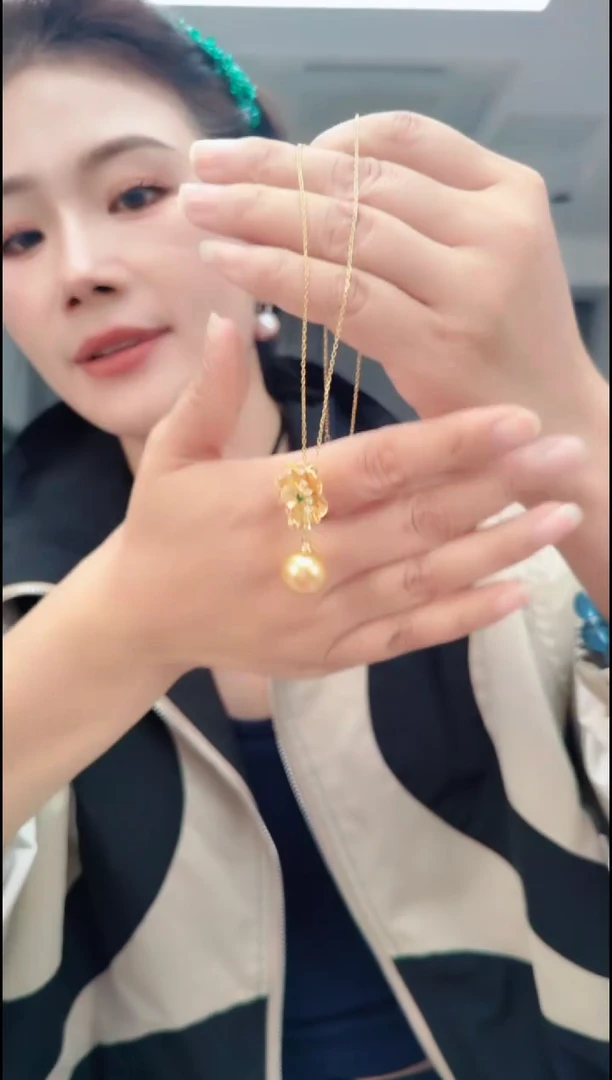 树脂制品2765金色单珠锁骨链