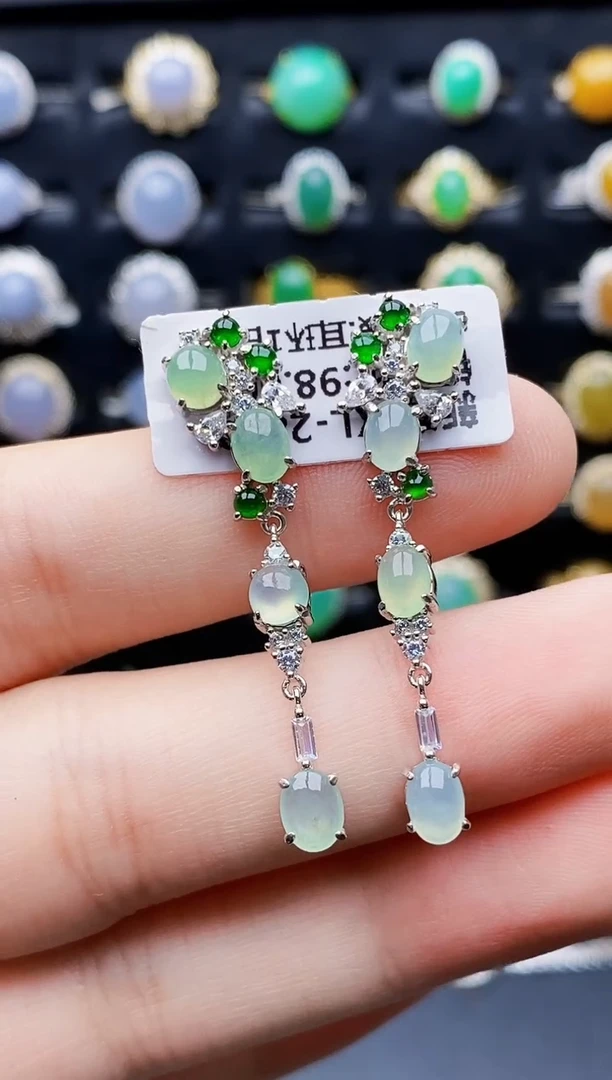 银S925镶嵌戒指翡翠0068