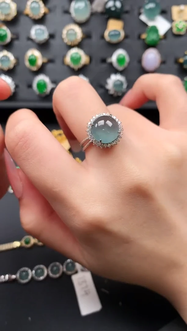 【闪购商品】翡翠戒指银S925镶嵌624142