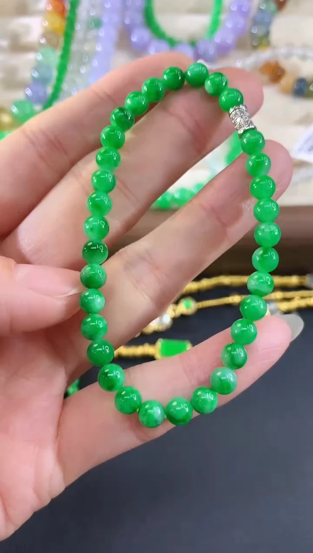 未镶嵌手串翡翠107|8800多样性发其一