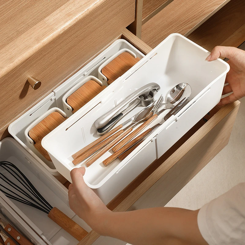 抽屉大号伸缩款日式整理内衣收纳盒分隔盒隔板橱柜休闲风家用格子