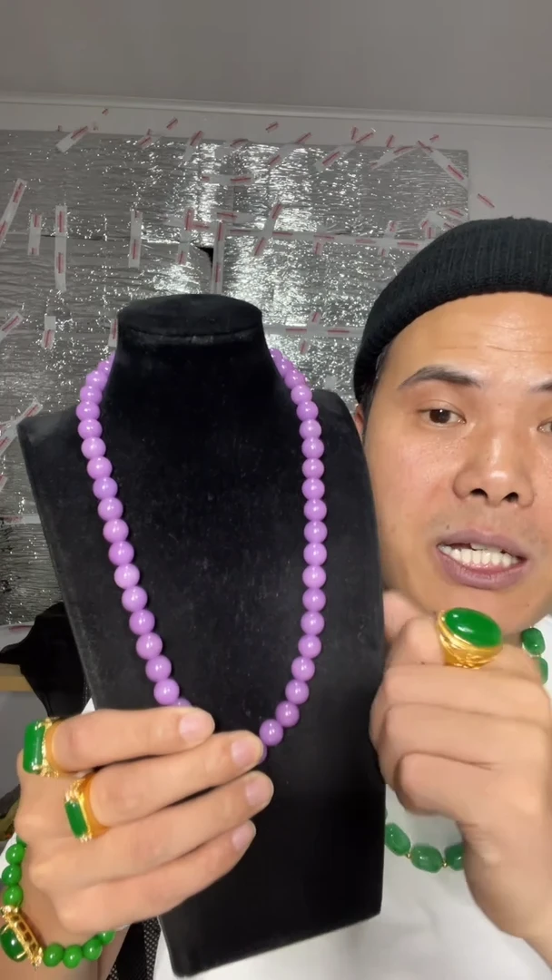 翡翠未镶嵌毛衣链【小伍珠宝】高端紫罗兰10m毛衣链