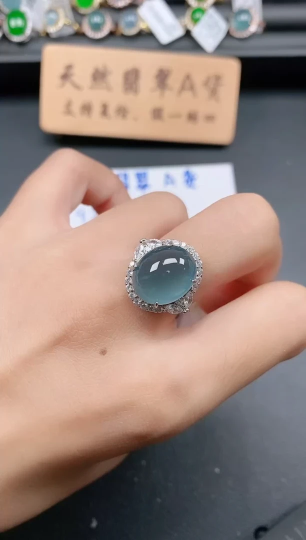 银S925镶嵌戒指翡翠11111