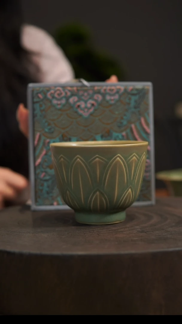 杯子莲花瓣杯 汝州原产地  原矿老釉