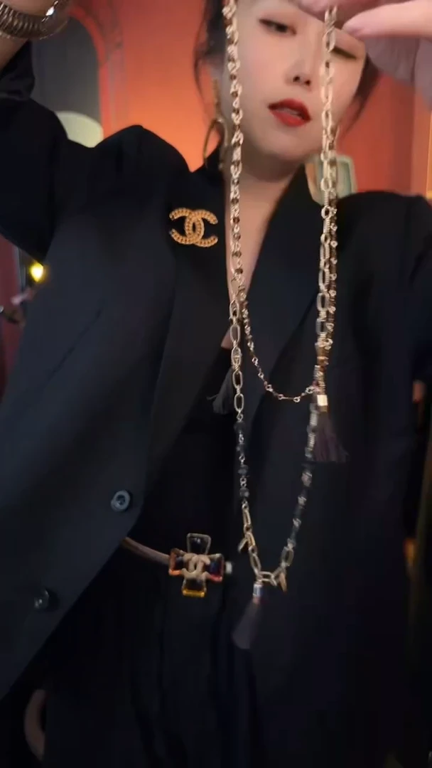 合金无合金无孤品不折腾系列暗红色流苏毛衣链