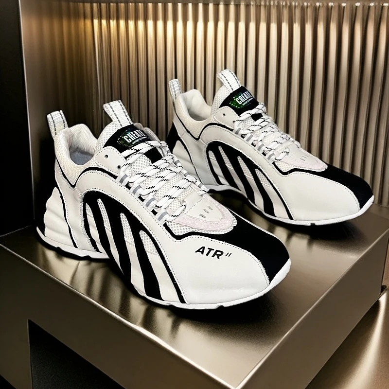 男鞋2025春秋新款手工包底鞋百搭休闲厚底减震运动鞋老爹鞋A63