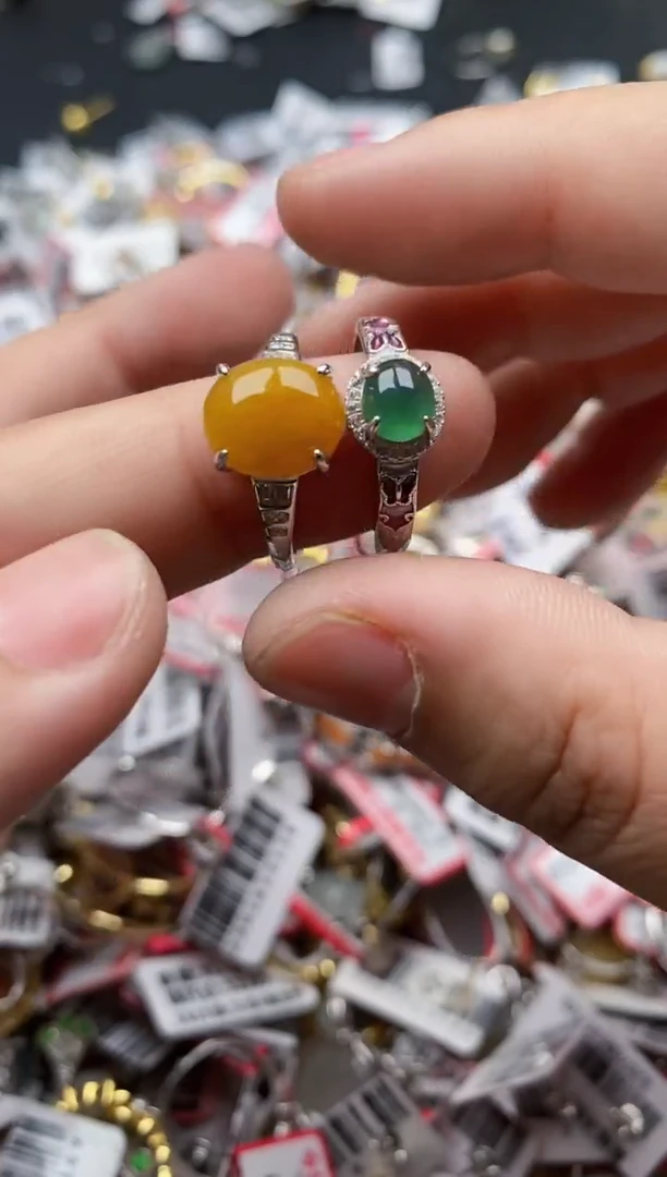 【闪购商品】翡翠戒指银S925镶嵌55555---8