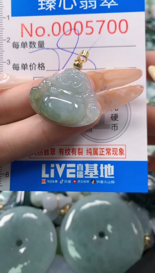 翡翠未镶嵌颈饰含绳0005700