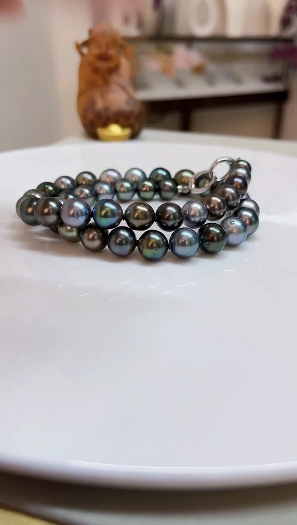 银S925镶嵌颈饰海水珍珠8-11mm