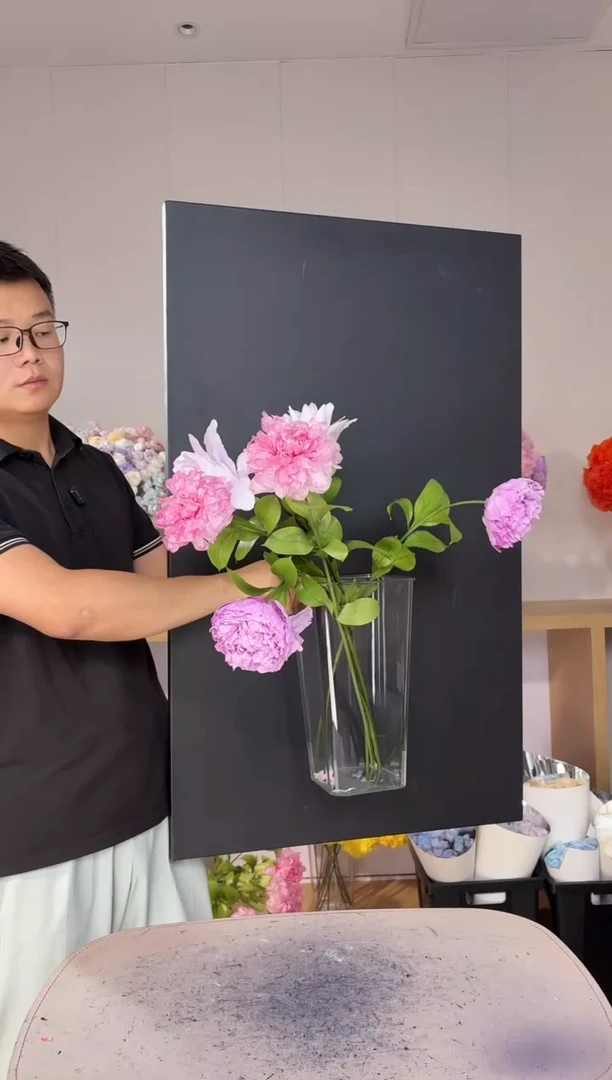 永生重瓣百合2枝紫,落日珊瑚2枝,芍药紫色2