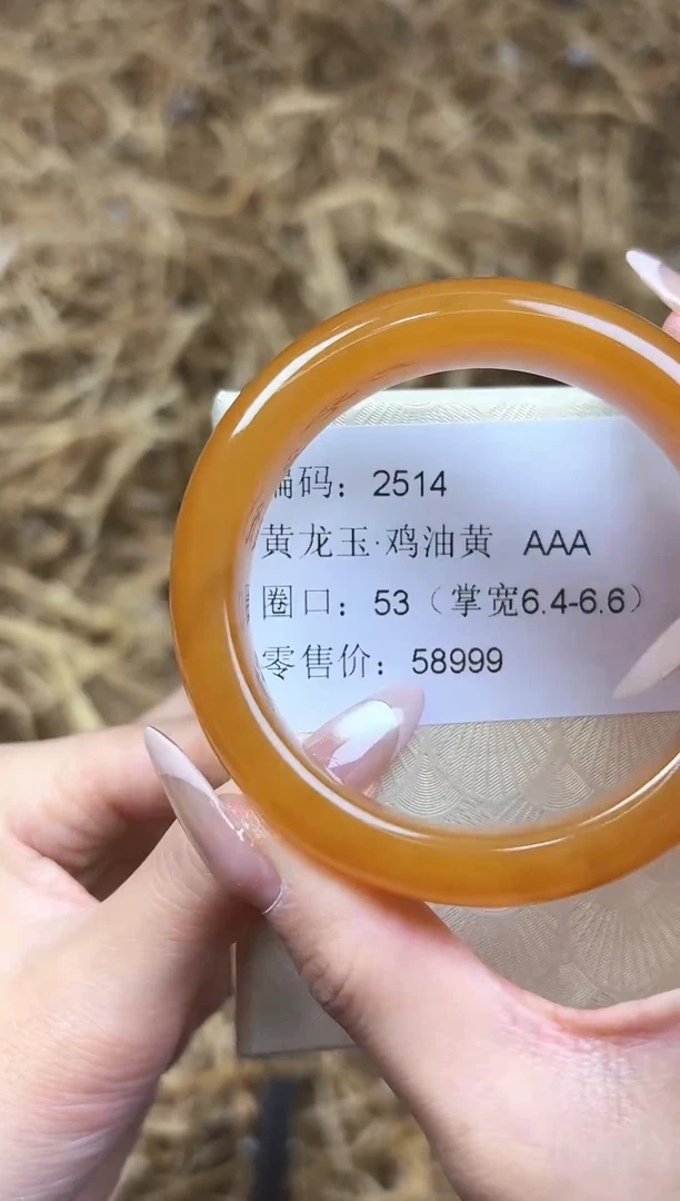 未镶嵌手镯石英质玉2514--圈口53