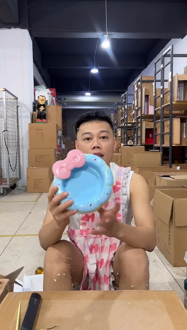 瓷片甜甜圈猫碗