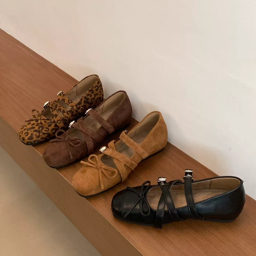 5️⃣厘米内增高玛丽珍蝴蝶结浅口单鞋女2025秋新款软底芭蕾舞鞋