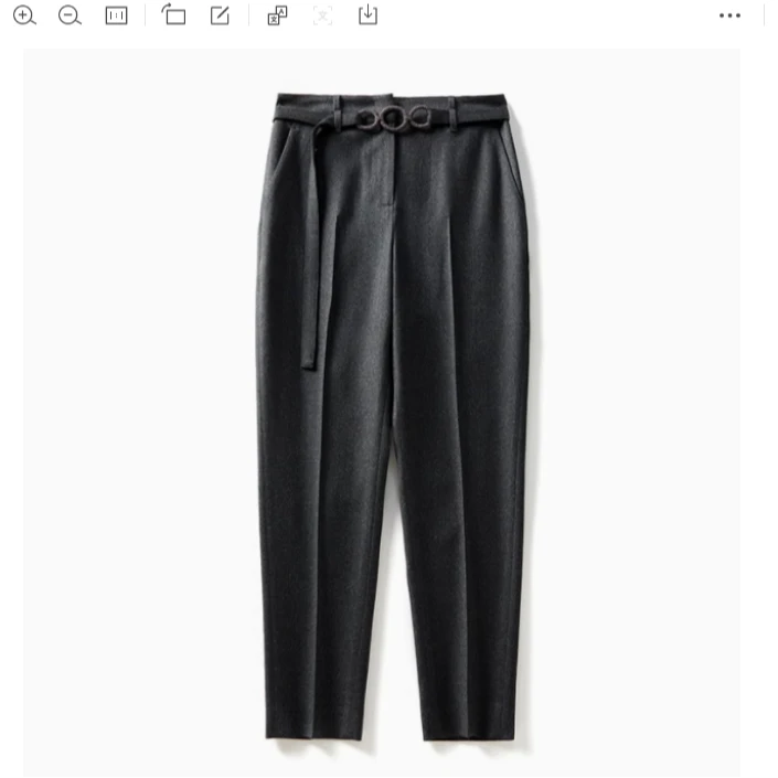 GINAYOLANB*C珠链高奢意大利REDA精纺羊毛腰带锥形长裤