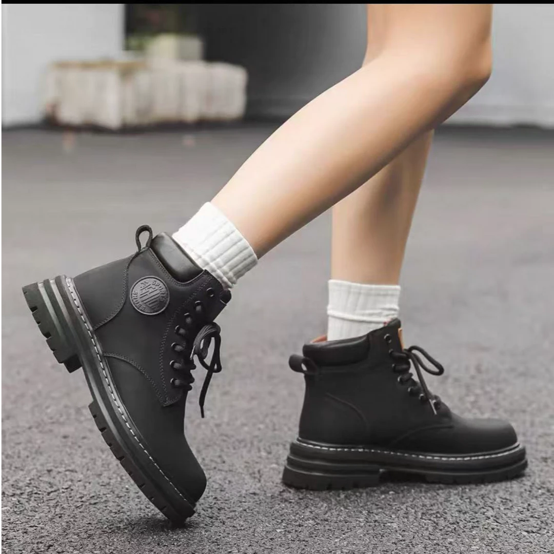 9253  欧美风圆头高帮潮流风保暖马丁靴靴子英伦风时尚