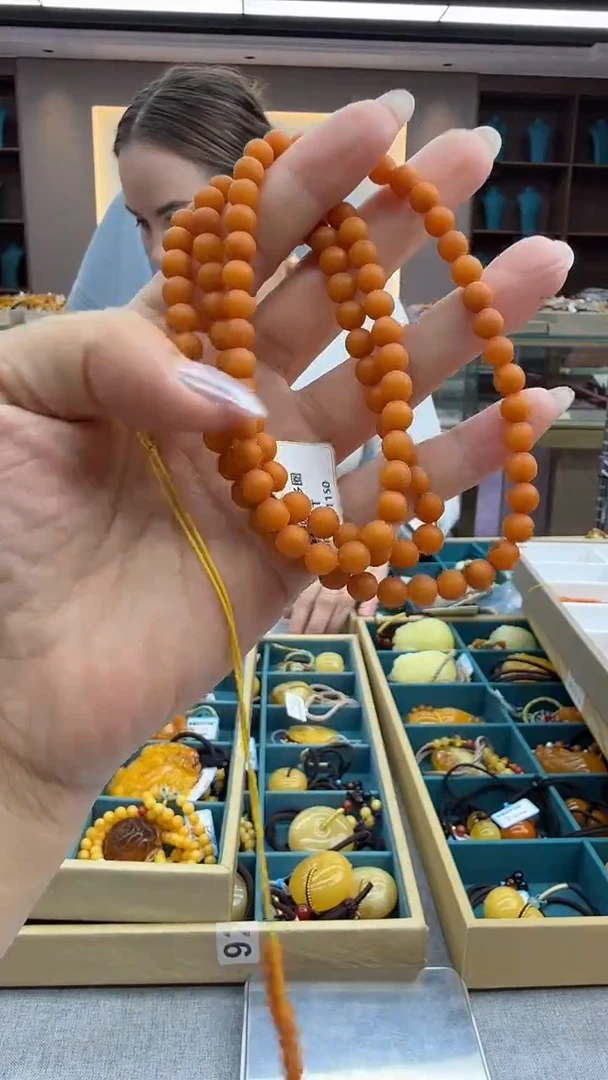 琥珀颈饰未镶嵌89秒拍号 假一罚三 6mm