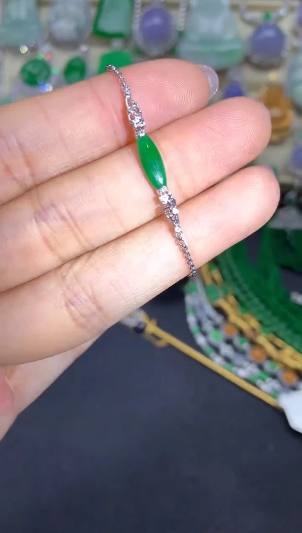 【闪购商品】翡翠手链18K金镶嵌259中国好珍宝