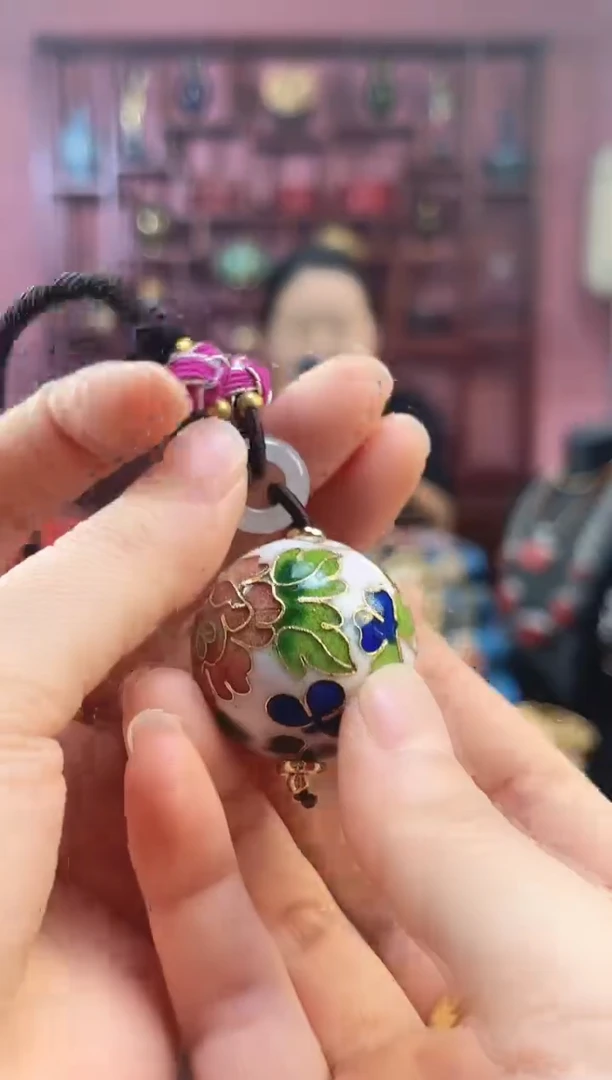 非遗 景泰蓝3.0单珠 绳子款 白色