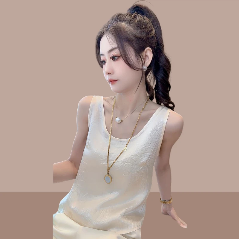 背心女2025新款夏季薄款时尚小众无袖上衣小个子洋气外穿冰丝吊带