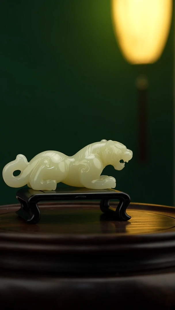 玉【虎虎生威】天然玉手把件
