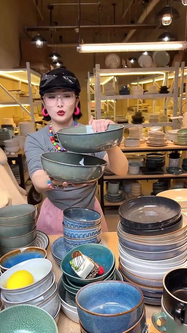 瓷219 外贸尾货高温釉下彩陶瓷餐具默认微瑕