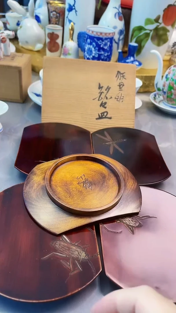 瓷片日产实木盘五件套