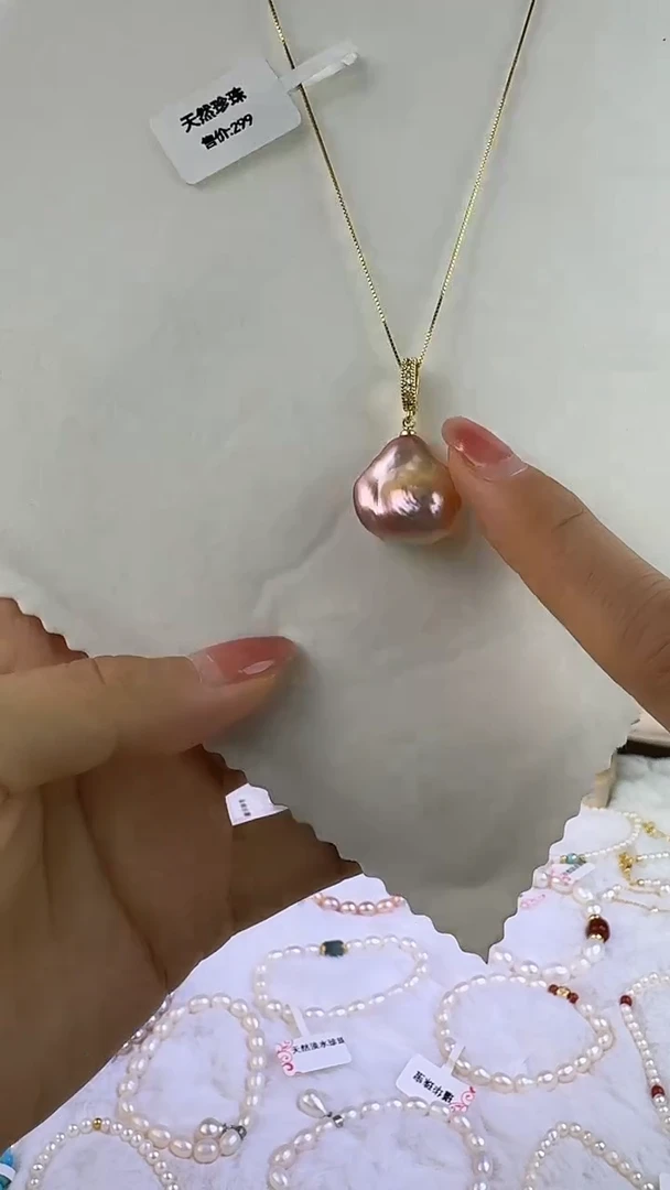 淡水珍珠银S925镶嵌颈饰3