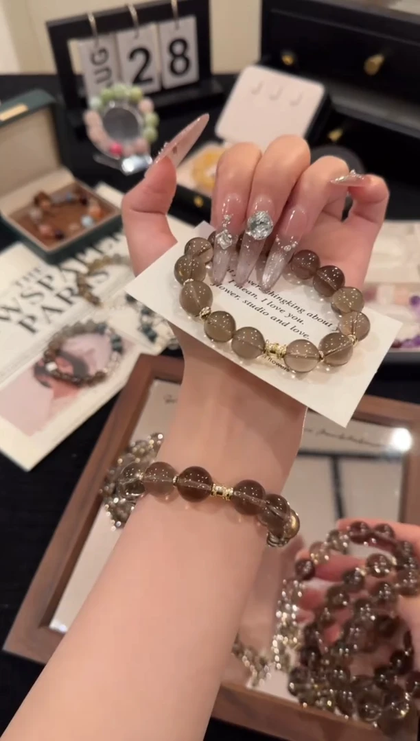 合金手链水晶冰美式茶水晶x2559