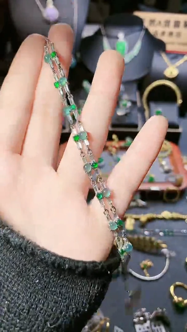 【闪购商品】翡翠手链银S925镶嵌手链