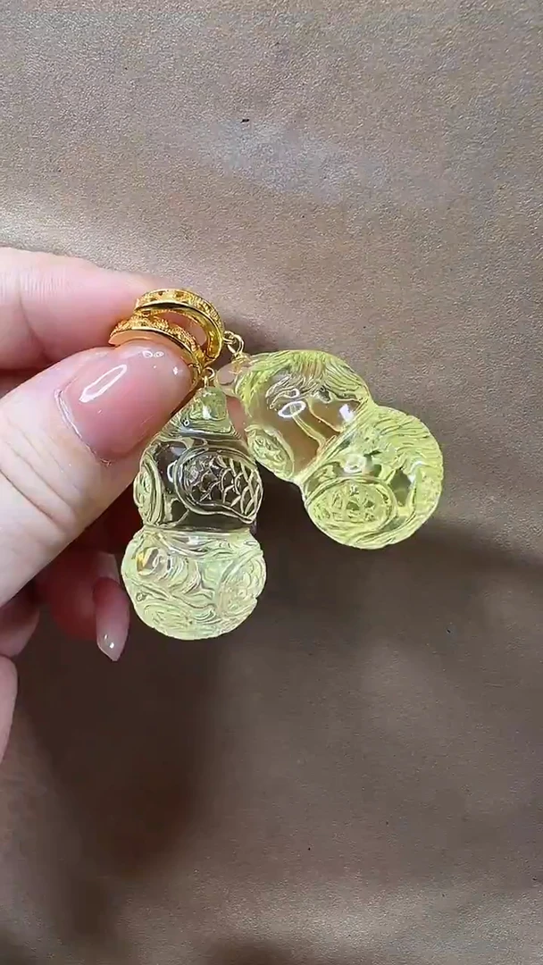 琥珀颈饰未镶嵌耳环