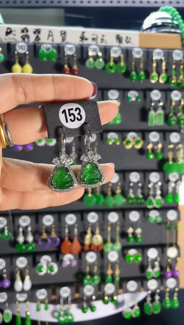 【闪购商品】翡翠耳饰银S925镶嵌153....