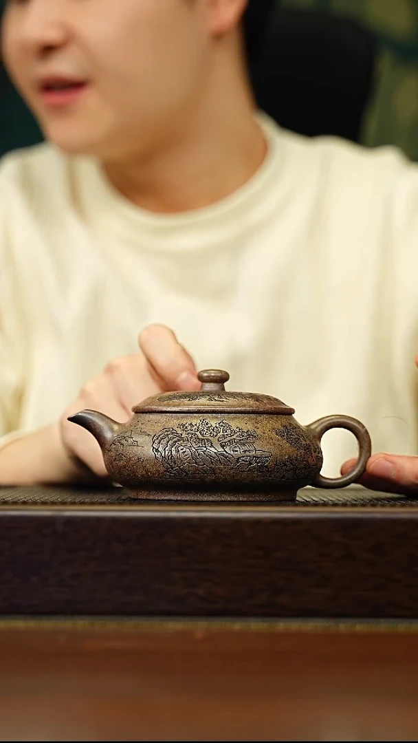 茶壶紫砂宜兴原矿 手工 紫砂壶容量220CC