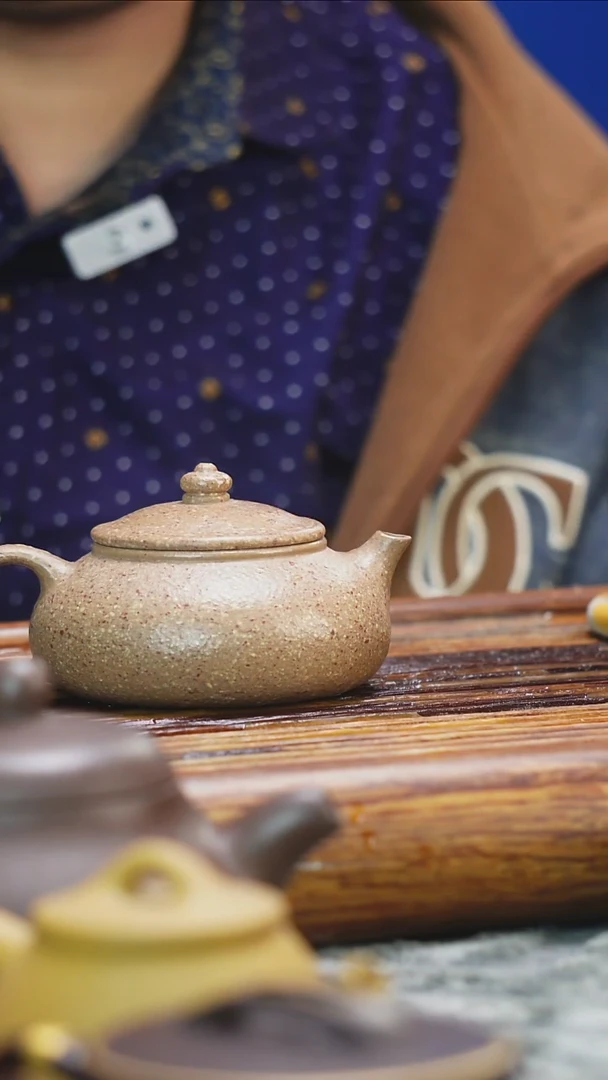 茶壶紫砂五彩段泥粗砂薄胎寒江