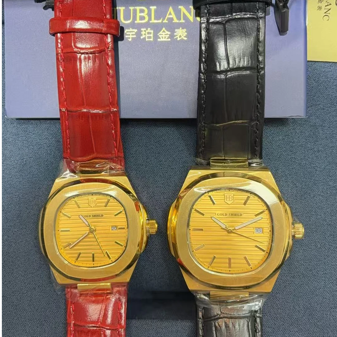 时尚百搭防水镶钻情侣手表金色简约轻奢款式