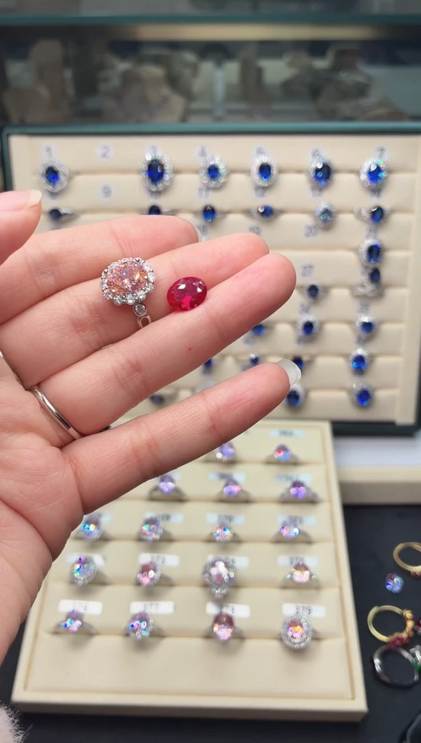 银S925镶嵌戒指红宝石11